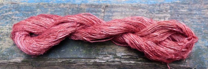 skein of thread dyed red
